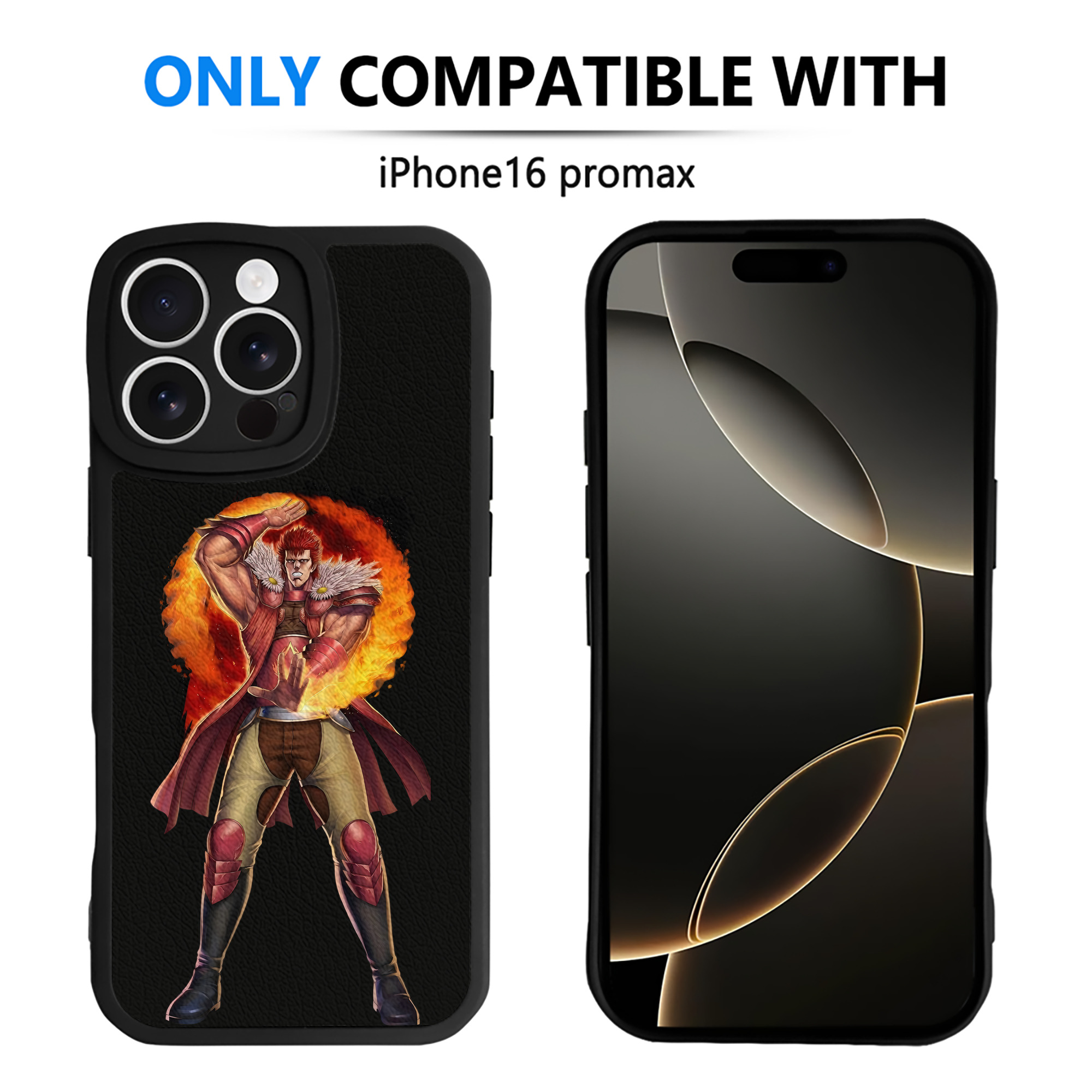 （画像用） 北斗の拳 Fist of the North Star 【iPhone 16シリーズ対応】シリコンスマホケース（レザー調） 材質：シリコン